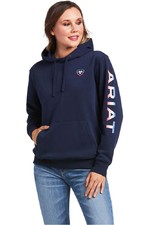 2022 Ariat Womens Real Serape Logo Arm Sweatshirt 10039841 - Navy